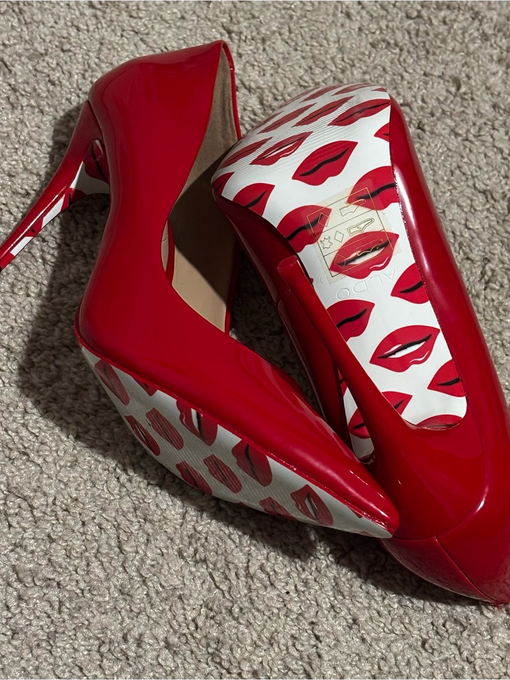 Aldo Red Patent Pointed-Toe Stiletto Pumps